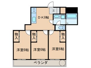 ﾌﾟﾛｸｼｰﾌﾚﾝｽﾞ八事の物件間取画像